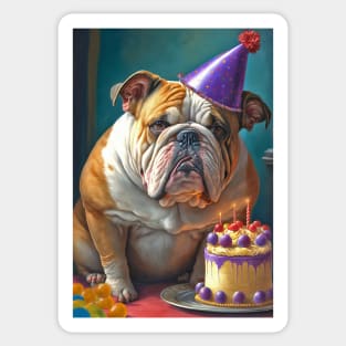 English Bulldog Birthday Card #2 Sticker